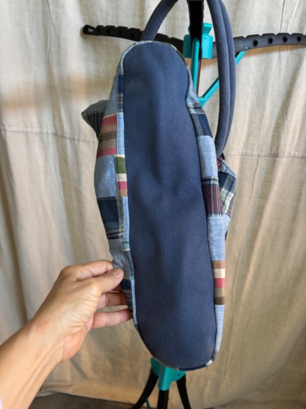 Buckhead Betties Madras/Chambray Patchwork Shoulder Bag 100% cotton - Picture 4 of 15
